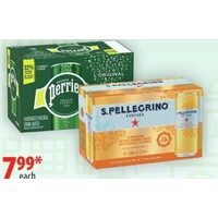 Perrier Slimcan or S. Pellegrino Essenza Mineral Water