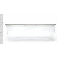 Tuff Store Clear Storage Tote With Grey Lid