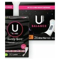 U By Kotex Balance Pads, Liners or Click Tampons