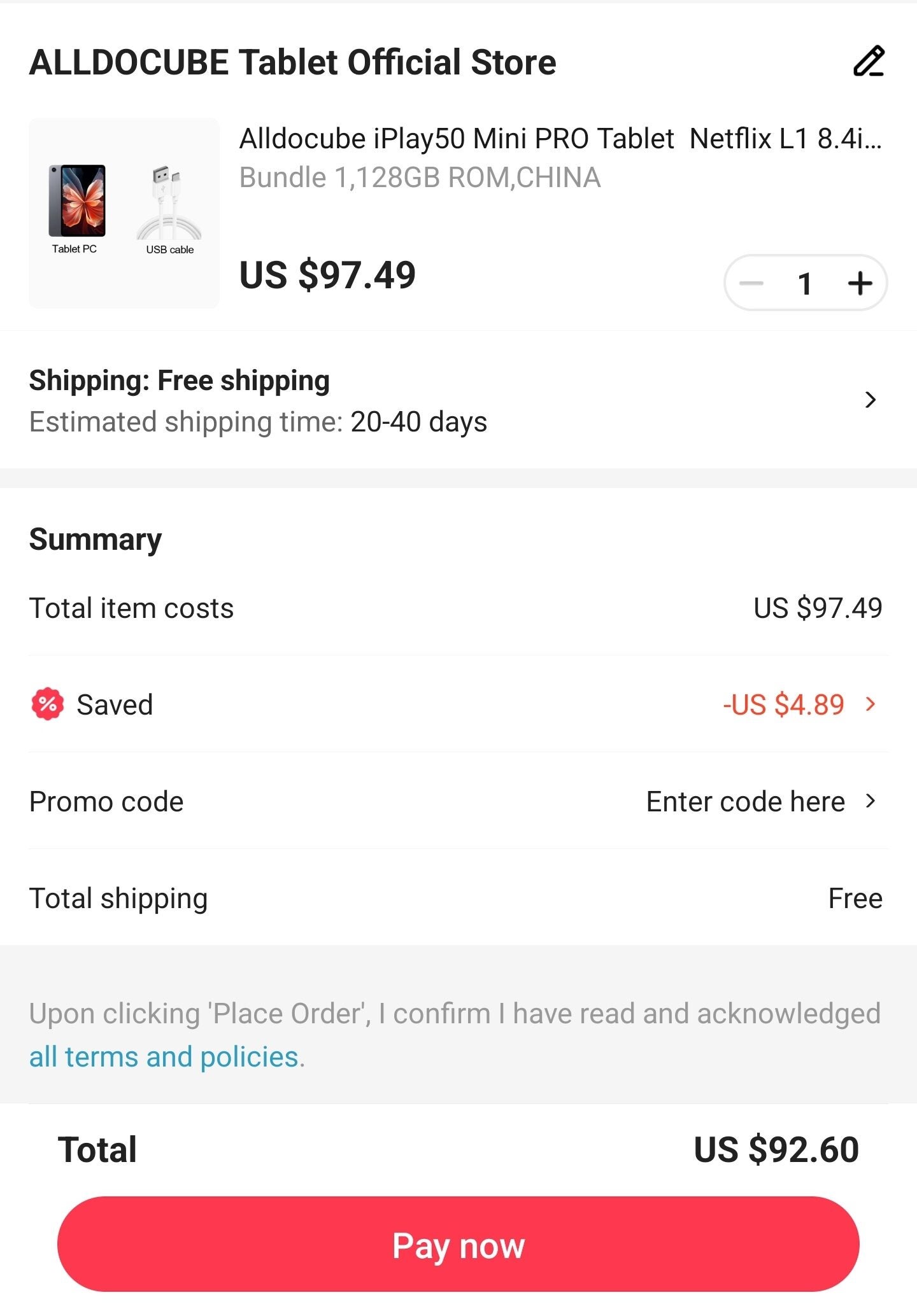 [Aliexpress] Alldocube iPlay50 Mini PRO NFE Tablet - 8.4