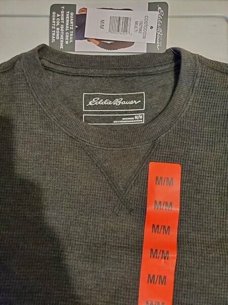 [Costco] Eddie Bauer Men's Thermal Crew Neck Sweater (Black/Grey/Navy ...