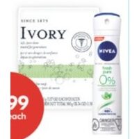 Ivory Bar Soap or Nivea Dry Spray Antiperspirant