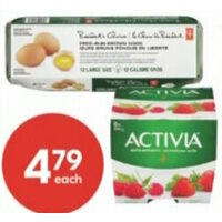 PC Free-Run Eggs or Danone Activia Yogurt