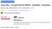 Open Box - Google Pixel 8 128GB - $549.99 - Ends May 2