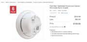 First Alert Hardwired Smoke and Carbon Monoxide Alarm, 6-pack ($200)