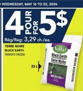 Voila! Black Earth Organic Soil for Outdoor Gardening - 25-L $1.25 (May 16-22)