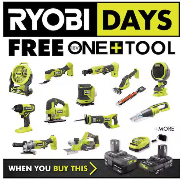 [Home Depot USA] US deal HD Ryobi $159 with 3 batteries and free tool ...