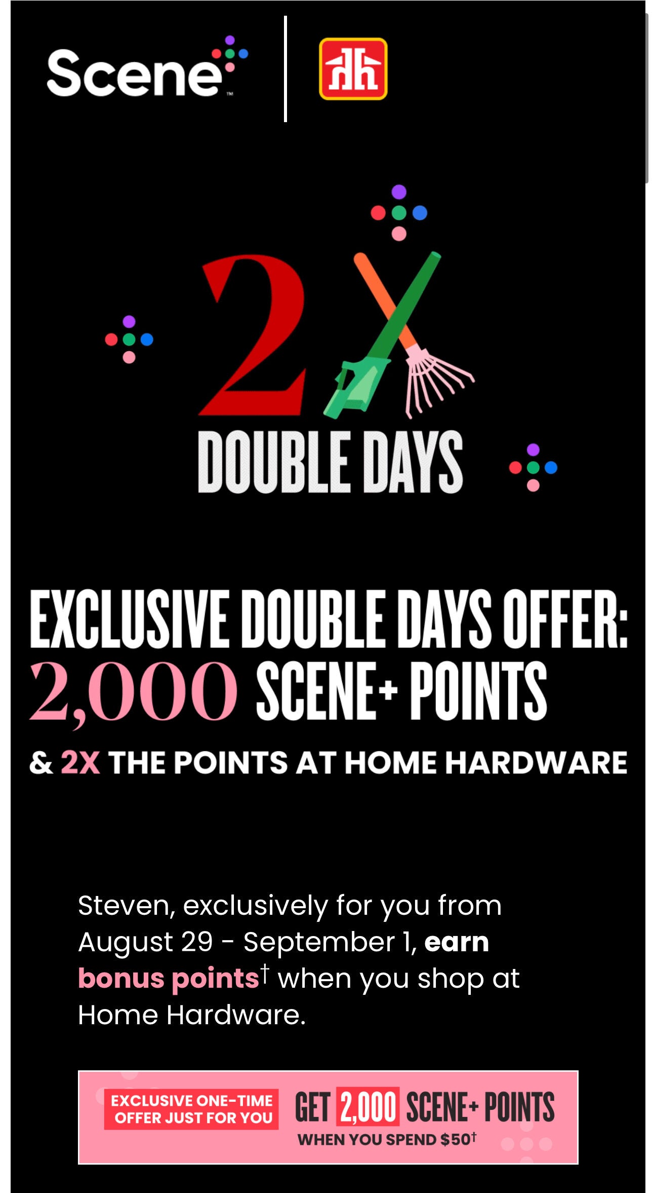 [Scene+] [Home Hardware] Spend $50+ get 2000 scene+ points and 2x ...