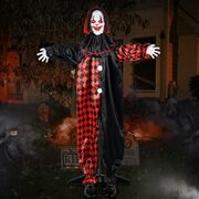 Amazon.ca: 30% Off 64" Halloween Animatronic Clown w/LED Eyes and Creepy Sound, Life Size Animated Halloween Decoration