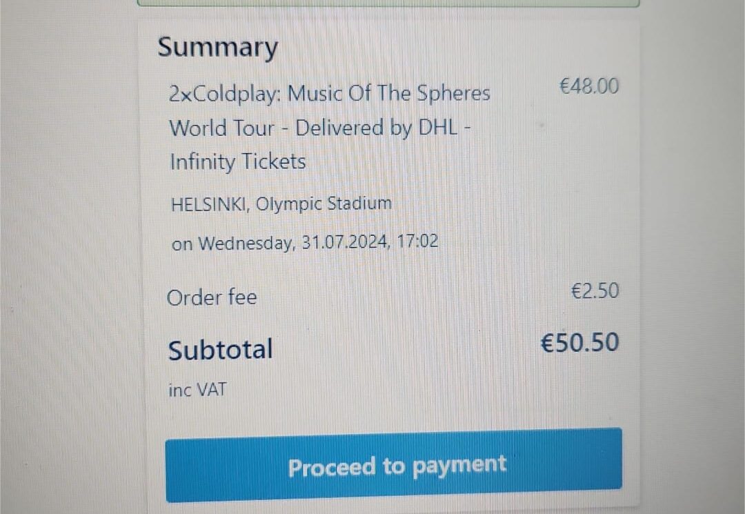 [Coldplay] Coldplay Music Of The Spheres Tour 2025 CAD 30 + fees