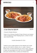 Swiss Chalet - 2 Can Dine for $20.99 (pickup orders only until Dec. 29)