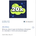 20x Air Miles (10.5%) at Airmilesshops.ca from Nov 25 to Dec 2.