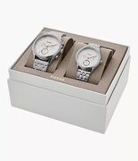 Fossil His and Her Fenmore Multifunction Stainless Steel Watch Gift Set, White - $84.75 (<$43 / watch)