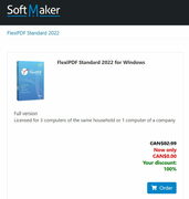 (Windows) SoftMaker FlexiPDF Standard 2022 (CA$82.99 permanent license: 1 company or 3 household PCs) - FREE