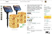 Solar String Lights - $11 for 2 with 50% Coupon (Total 110 Feet / 300 LED)