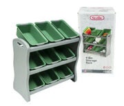 Sterilite 9-Bin Storage Rack - Green / Grey - 30 Inch