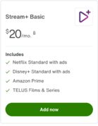 Telus Stream+ Basic Free For 3 Months w/ Coupon code (Reg: $60)