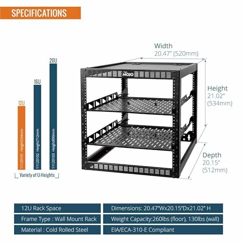 [Amazon.ca] TECMOJO Wall Mount or floorstanding 12U Open Frame Network ...