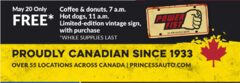 FREE (May 20th ONLY) - Coffee & Donuts (7 a.m.) + Hot Dogs (11 a.m.)