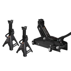 Husky 3-Ton Heavy Duty Steel Trolley Jack Kit with Stands $98