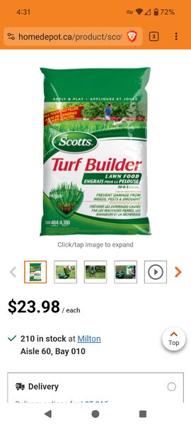 [Home Depot] Scotts Turf Builder Lawn Food 30-0-3 5.2kg - $9.98 - Page ...