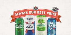 $50 case of 24 tallboys (Carlsberg, 1664, Somersby, Tuborg, Holsten)