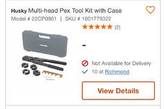 Husky 5 head 1/2” - 1” Pex Tool Kit with Case $19.75 Richmond, BC only
