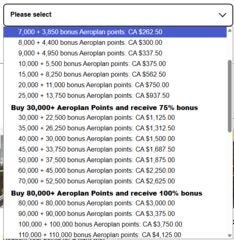 Aeroplan Points bonus up to 100% - YMMV