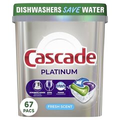 Cascade Platinum ActionPacs Dishwasher Detergent Pods, Fresh, 67ct $14.99 (Save 40%)