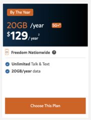 New Prepaid Annual Plans $129 20GB 5G+ $159 40GB 5G+ (Unlimited Talk/Text)