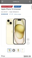 iPhone 15 unlocked 256gb $899.99
