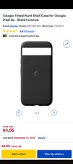 Google Fitted Hard Shell Case for Google Pixel 8a -$4.95(black,blue colours)