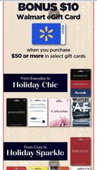 [Nov 20-26] Bonus $10 Walmart Gift Card with Various Gift Cards