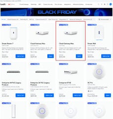 Ubiquiti Black Friday Sale (Cloud Gateway Max 512GB -33% $124 off)
