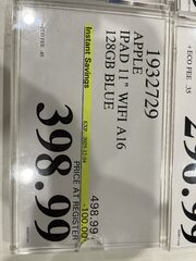 Apple iPad 11 inch 128 GB a16 398.99 (100 off)