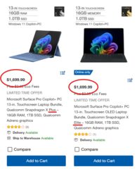 Microsoft Surface Pro 13-in OLED 1TB SSD Bundle (with pen and keyboard), 16GB RAM - 1,699.99