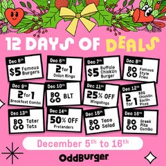 $5 famous burger Friday December 5 (12 days of vegan fast food deals)