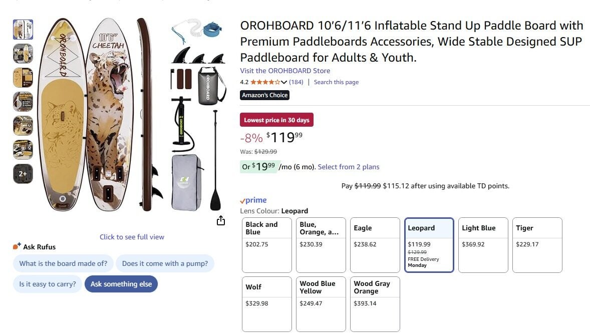 thumbnail image 2 of Surfstar Inflatable Paddle Board, Stand Up Paddle Boards For 2 of 13