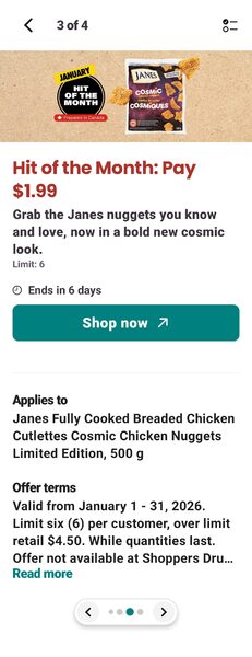 [No Frills] Janes Cosmic Chicken Nuggets 500g $1.99 (NF, Loblaws, RCSS ...