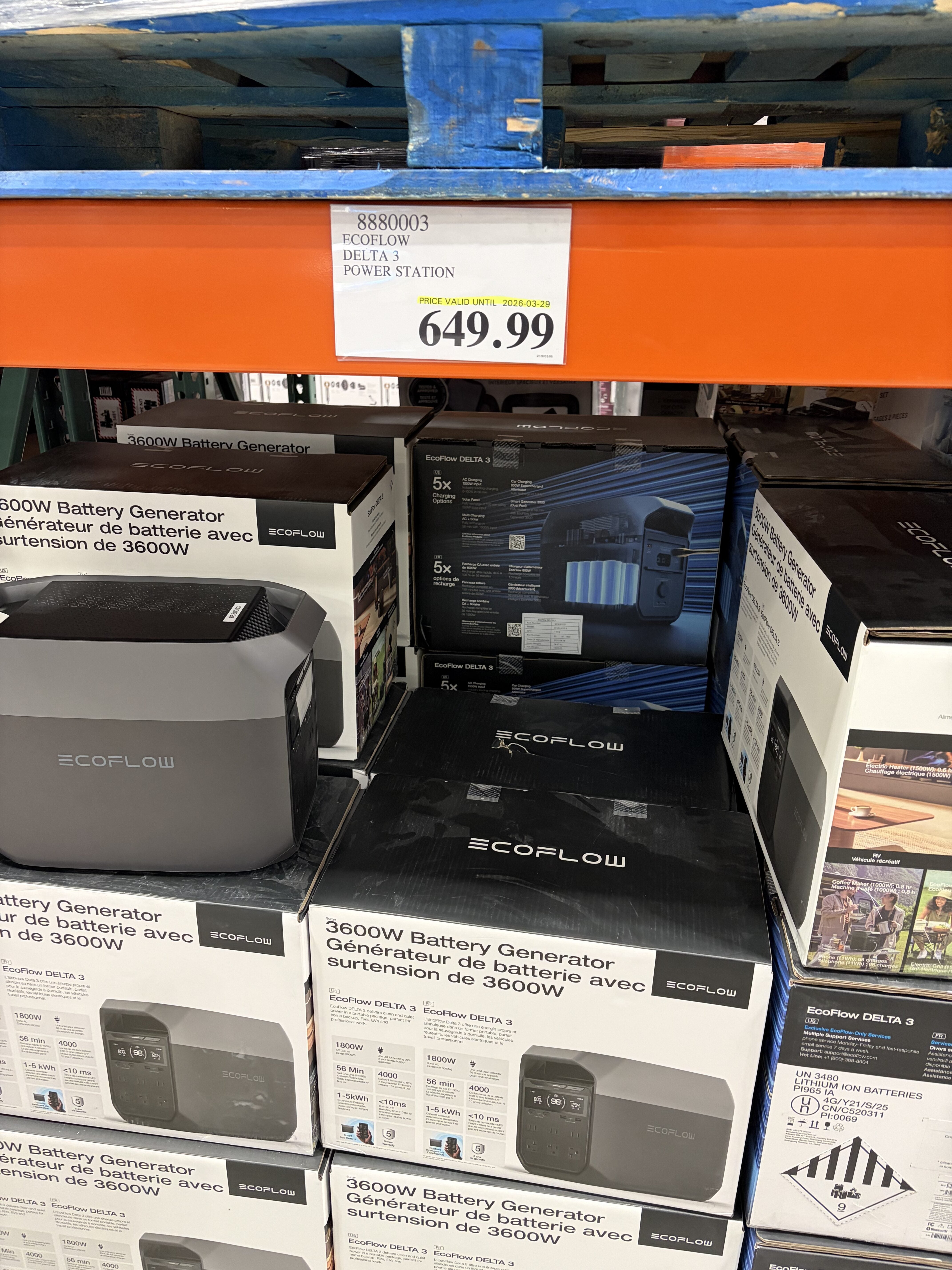 Costco] Ecoflow Delta 3 Portable Power Station (ECF09D3) $650 in store $700  online - RedFlagDeals.com Forums