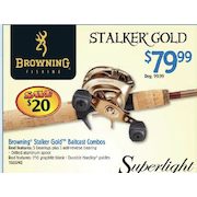 Bass Pro Shops: Browning Fishing Stalker Gold Rod and Reel Baitcast Combos  