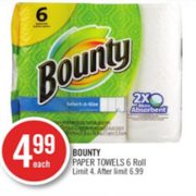 Bounty Paper Towels - $4.99