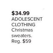 Adolescent Clothing Christmas Sweaters - $34.99