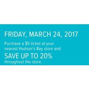 Store Wide - March 24th, 2017 - Up To 20% off