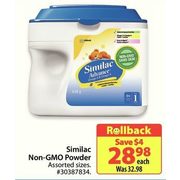 Similac Non-GMO Powder - $28.98 ($4.00 off)