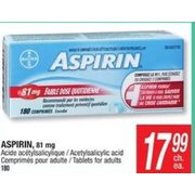 Aspirin 81 mg Acetylsaliculic Acid Tablets For Adults  - $17.99