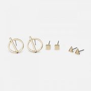 Minimalist And Geometrical Golden Earrings Set - 2/$22.00