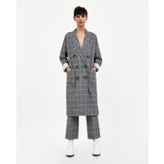 Check Double-breasted Coat - $45.99 ($103.01 Off)