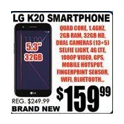 LG K20 Smartphone - $159.99