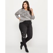 Petite Slightly Curvy Skinny Leg Jean With Embroidery - D/c Jeans - $19.00 ($20.99 Off)